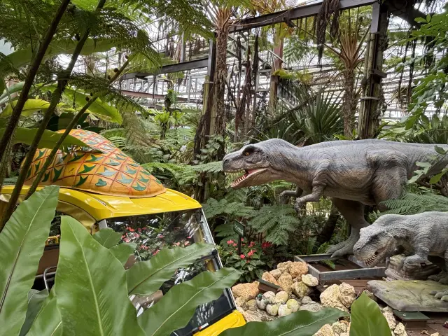 Drawn by the sweetness of pineapples, you might just encounter dinosaurs that have traveled through time!