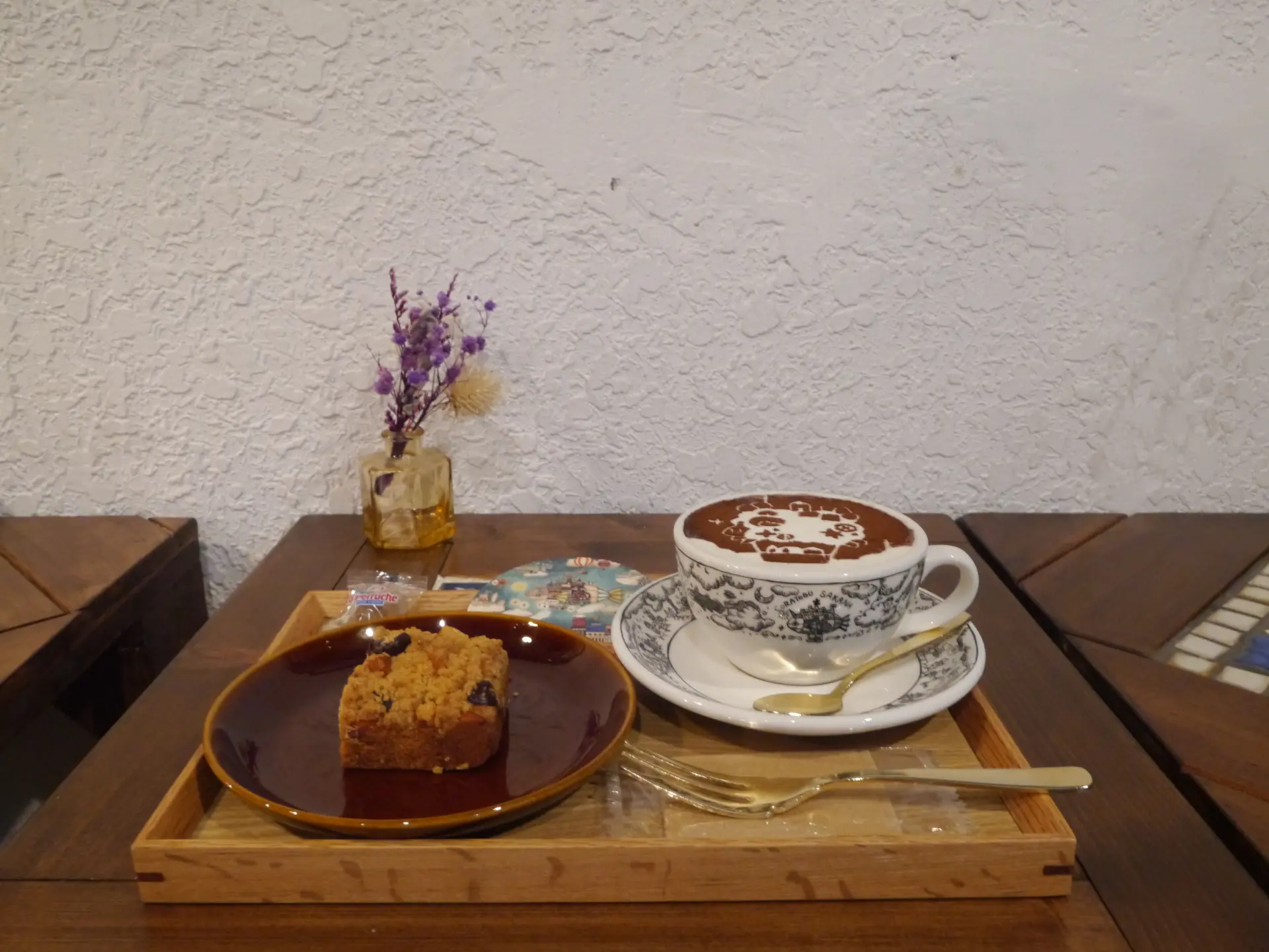 可愛いラテアートとミッシュマッシュ