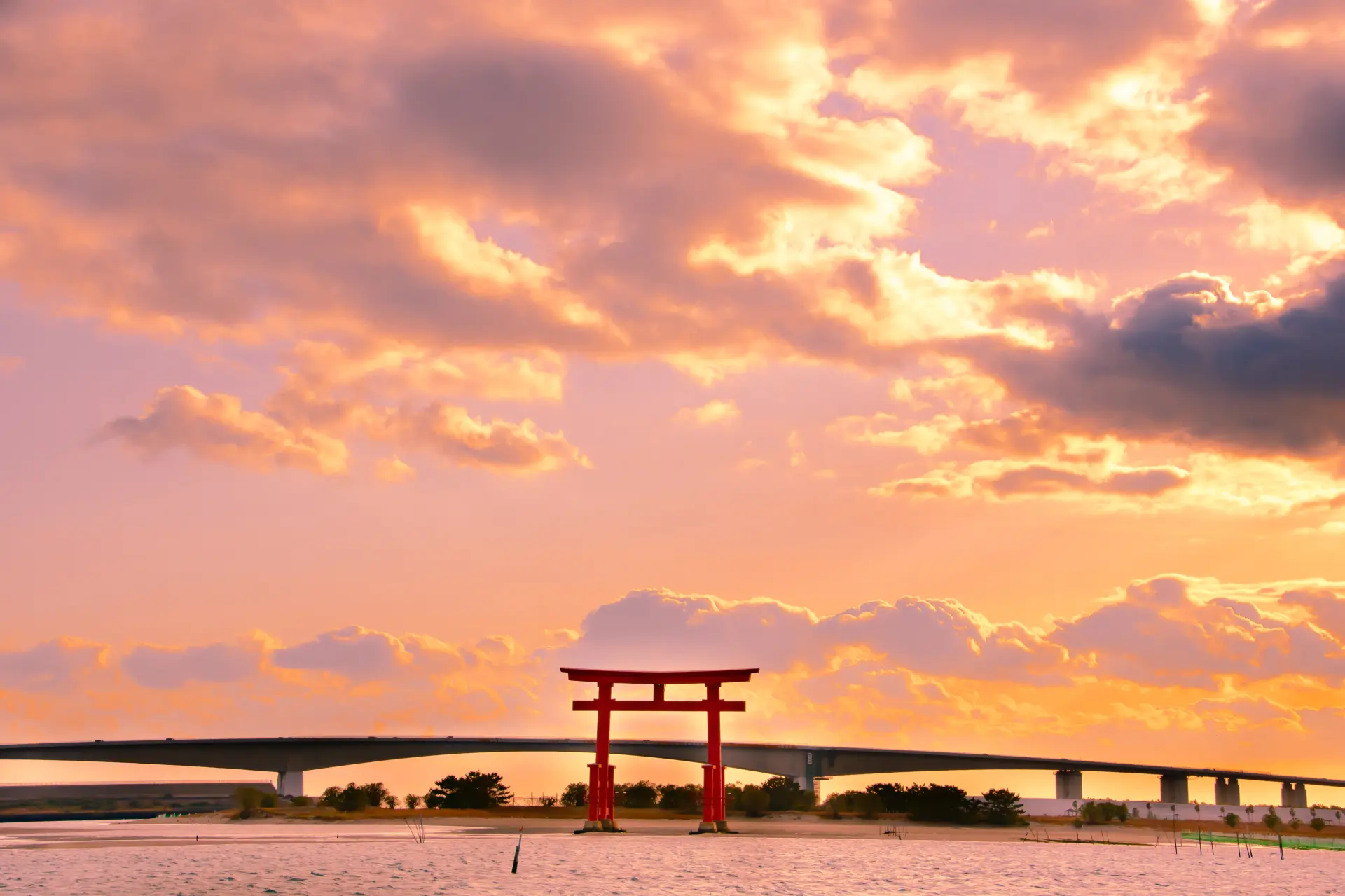 美麗的夕陽景色也是濱名湖的魅力之一