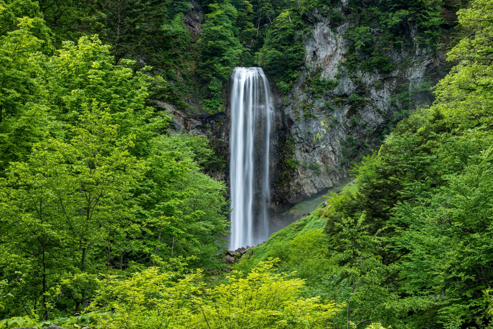 One of the three great waterfalls of Hida, known for its seasonal scenery
