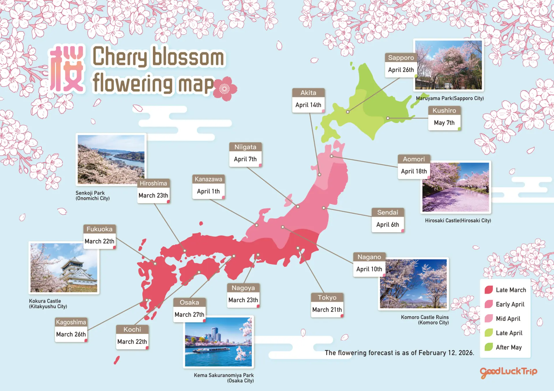 2026 Cherry Blossom Forecast Map