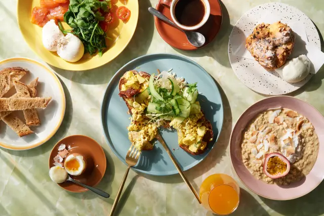 在台場絕美景致的陪伴下，享用特別的早餐