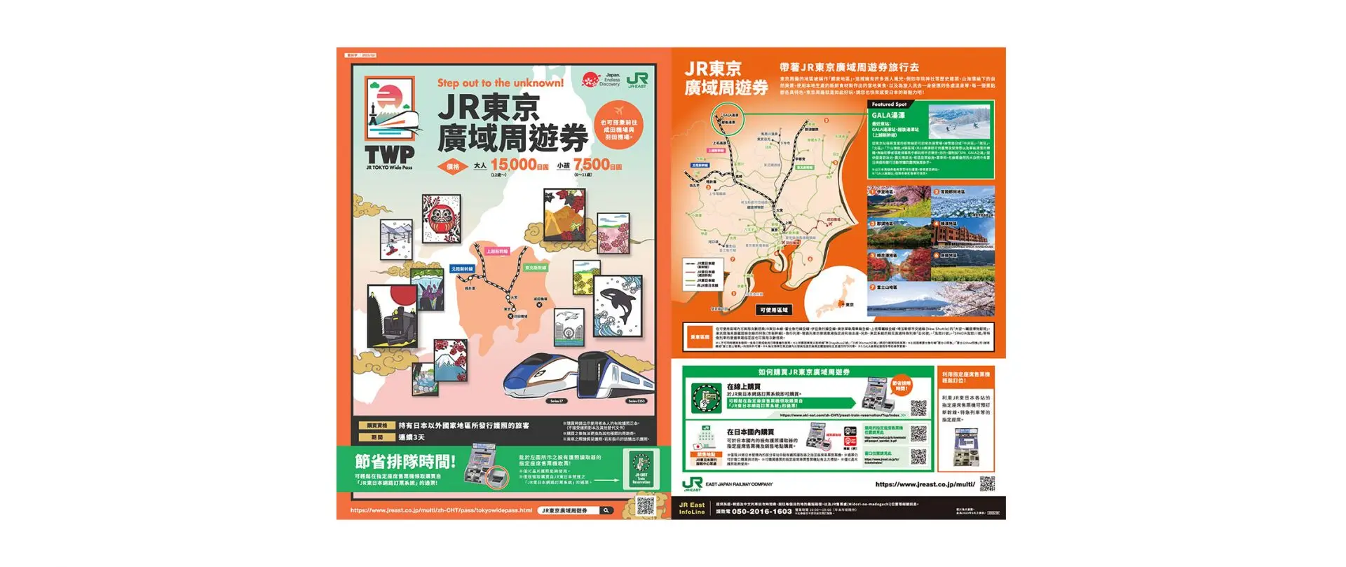 適合外國旅人的超值周遊券,3天內可無限次搭乘東京近郊路線