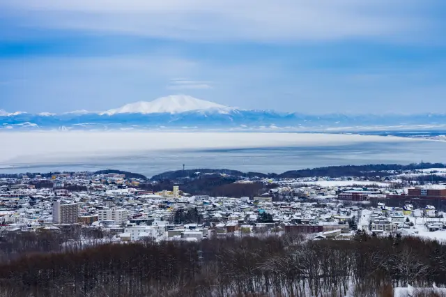 网走市区的冬日景观