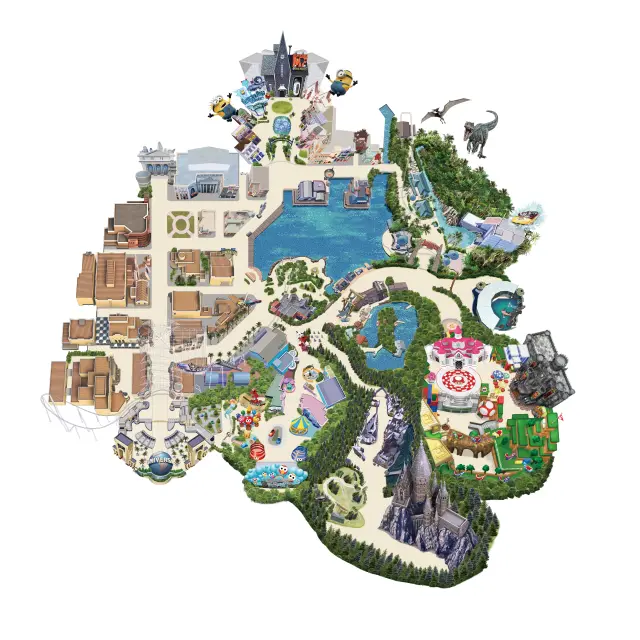 Universal Studios Japan features 10 areas, each with its own unique world and attractions.
