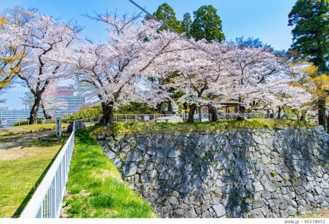 往時の面影を感じることができる立派な石垣