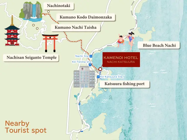 Easy access to Kumano Nachi Taisha and Nachi Falls