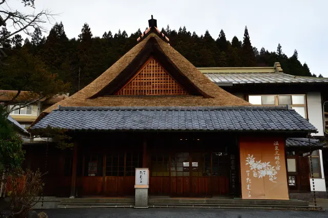 歴史と風情を感じられる四万たむらの玄関