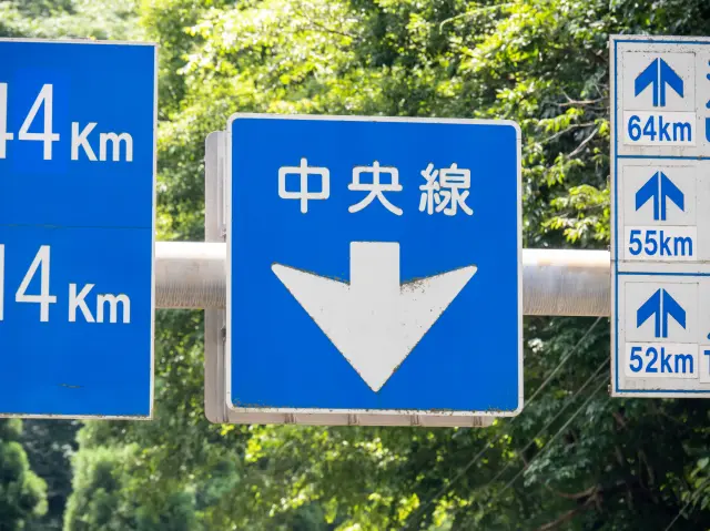 When driving on roads with traffic regulations, always check the center line signs carefully to avoid going the wrong way.