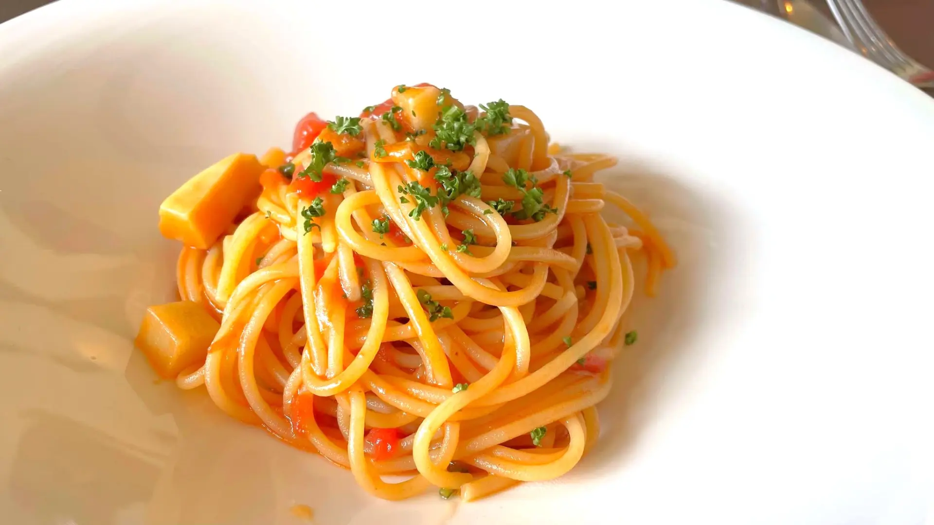 ランチメニューのパスタは6種類から選べる