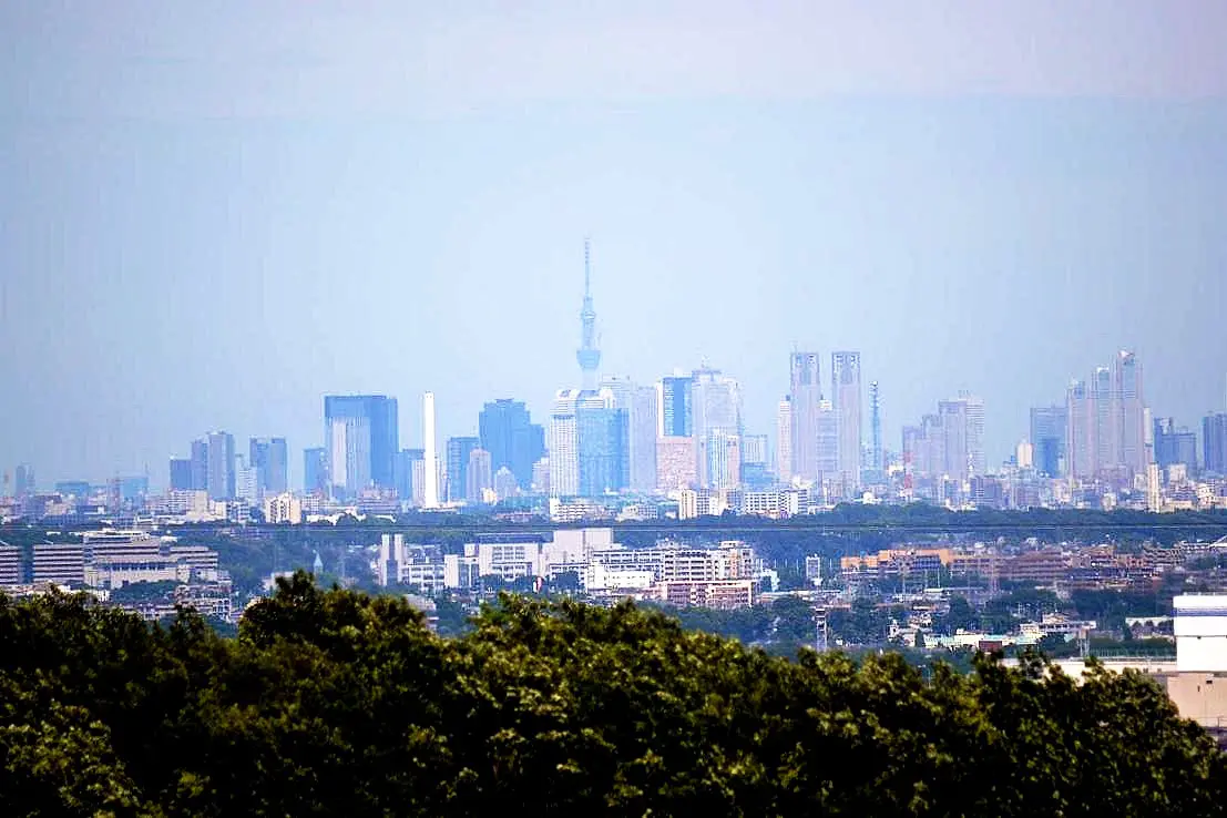 雲ひとつない日には東京スカイツリーがクリアに見える