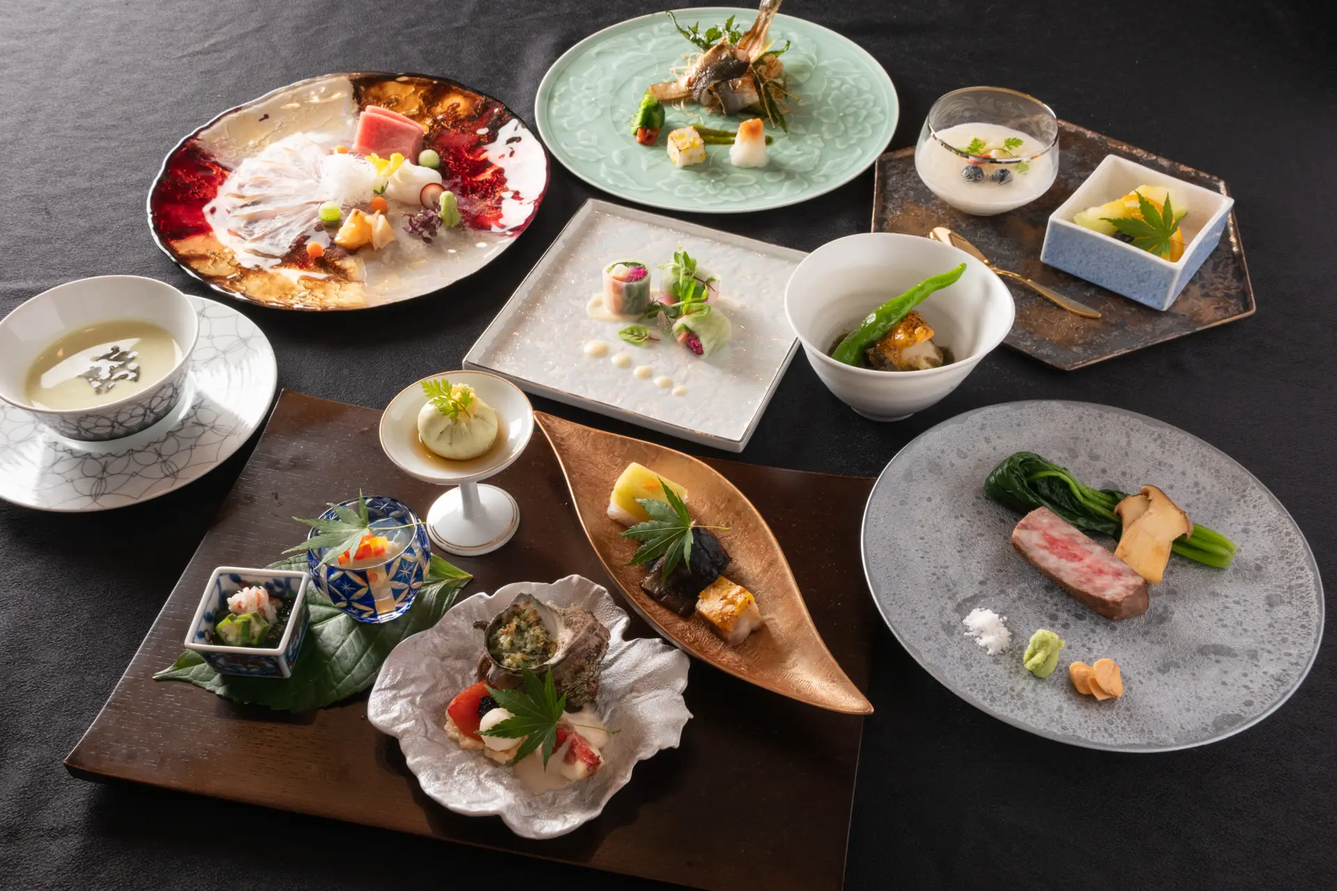 A dinner with all the trappings of exquisite Miyagi-style ingredients.