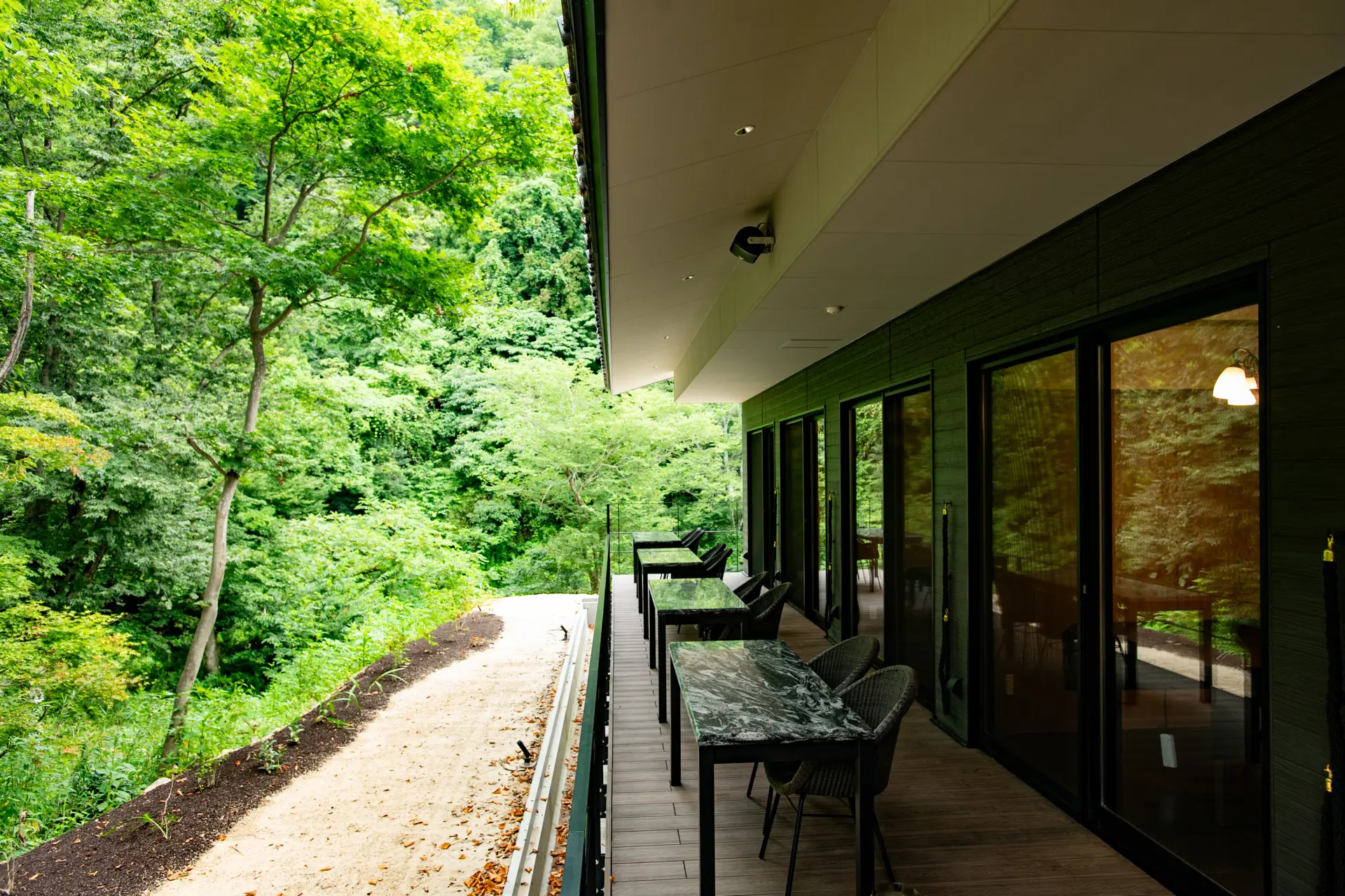 Dining terrace at THE YUKAWA
