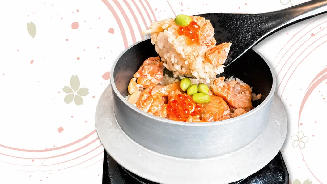 Sado Salmon with a Flavorful Kamameshi.