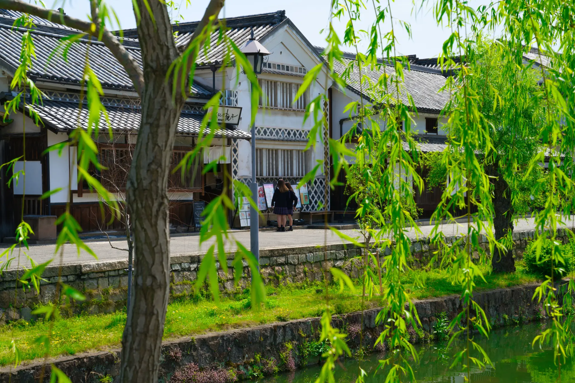倉敷市内、倉敷美観地区の趣ある街並み