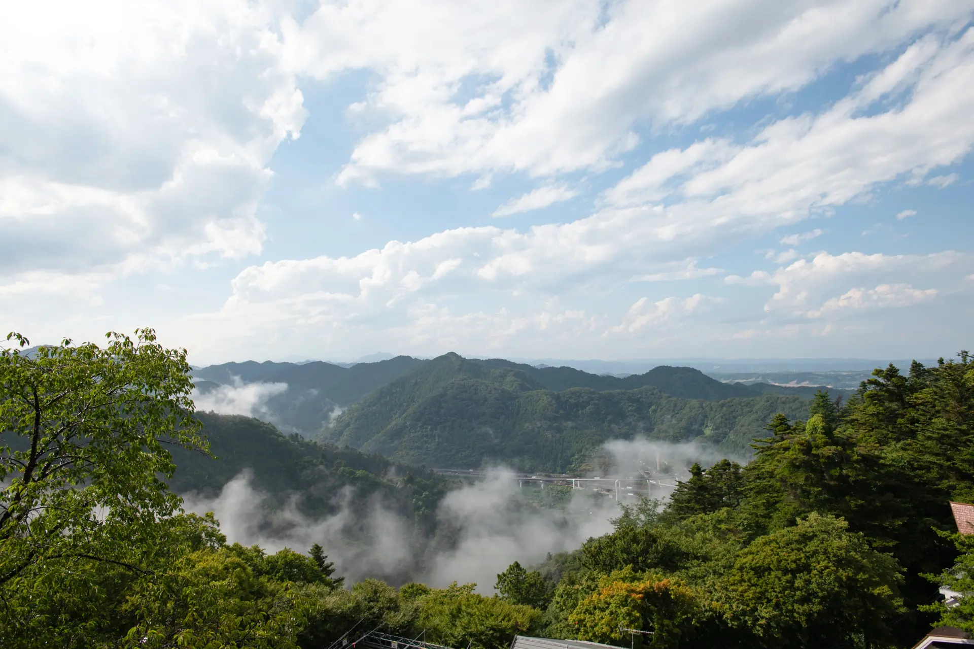 The contrast of the sky and the green mountains is especially refreshing.