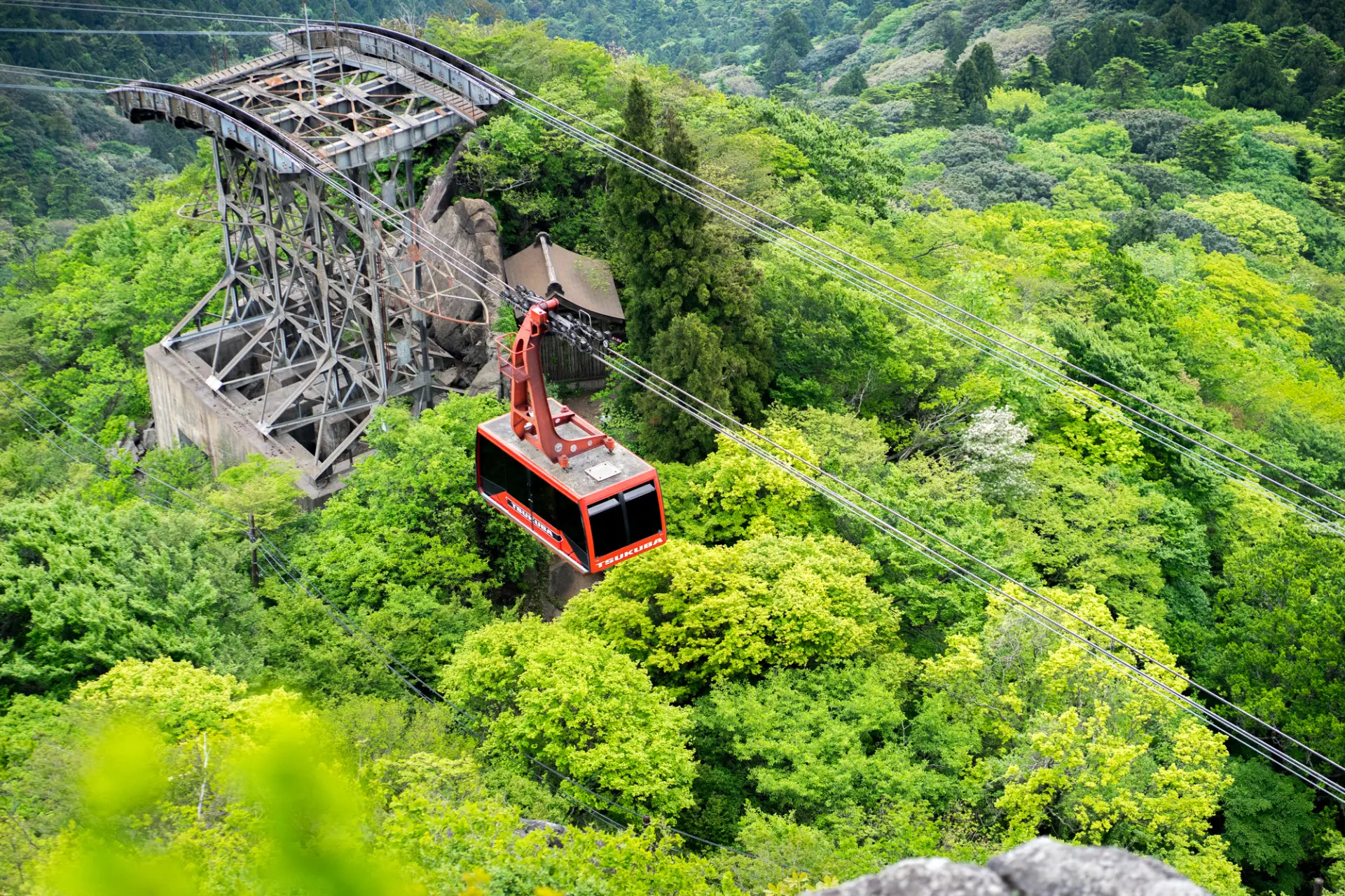 ロープウェイから望む関東平野も絶景だ