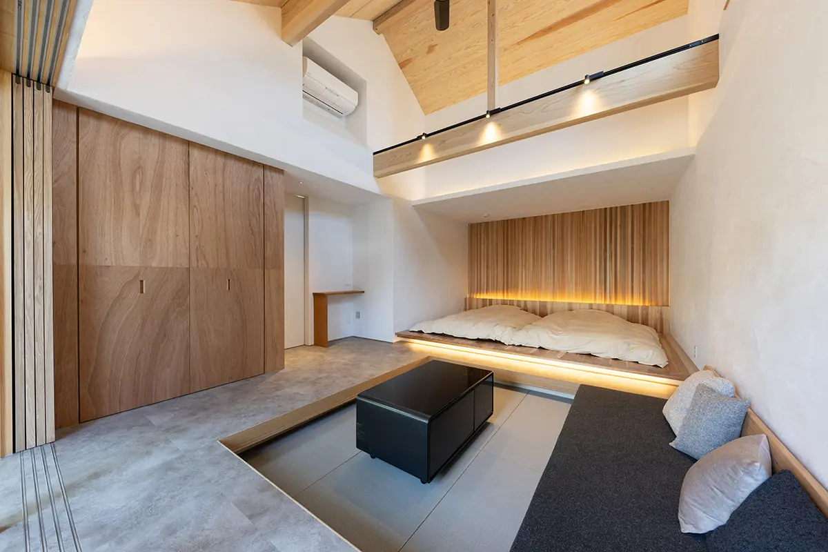 客室は最大4名で宿泊できるコテージ