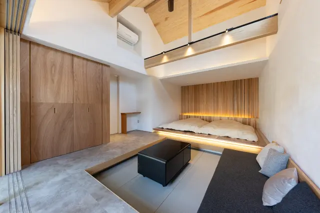 客室は最大4名で宿泊できるコテージ