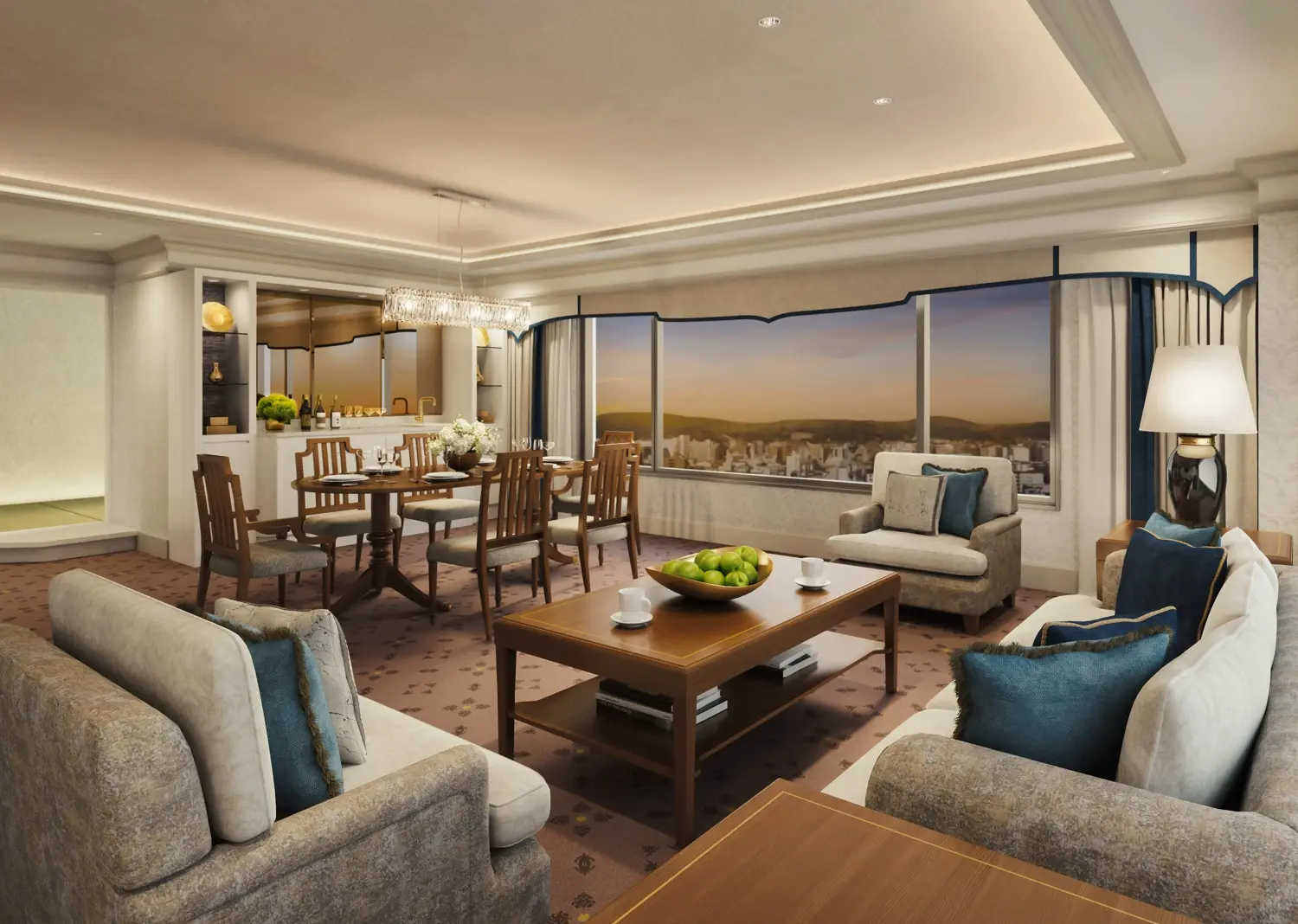 広さ112㎡のゆったりとした空間が特徴のプリンセススイート