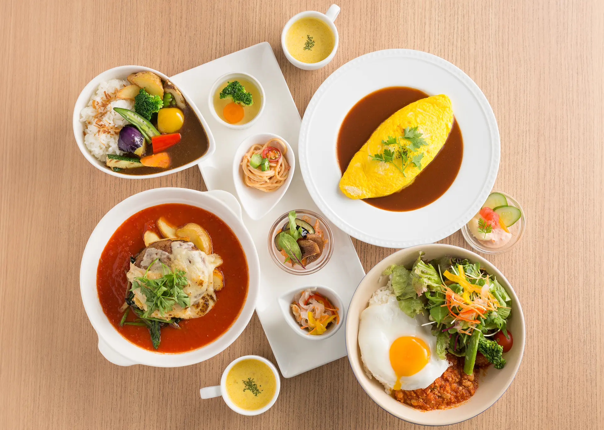 使用与「长崎蛋糕」同款鸡蛋制作的咖啡厅料理