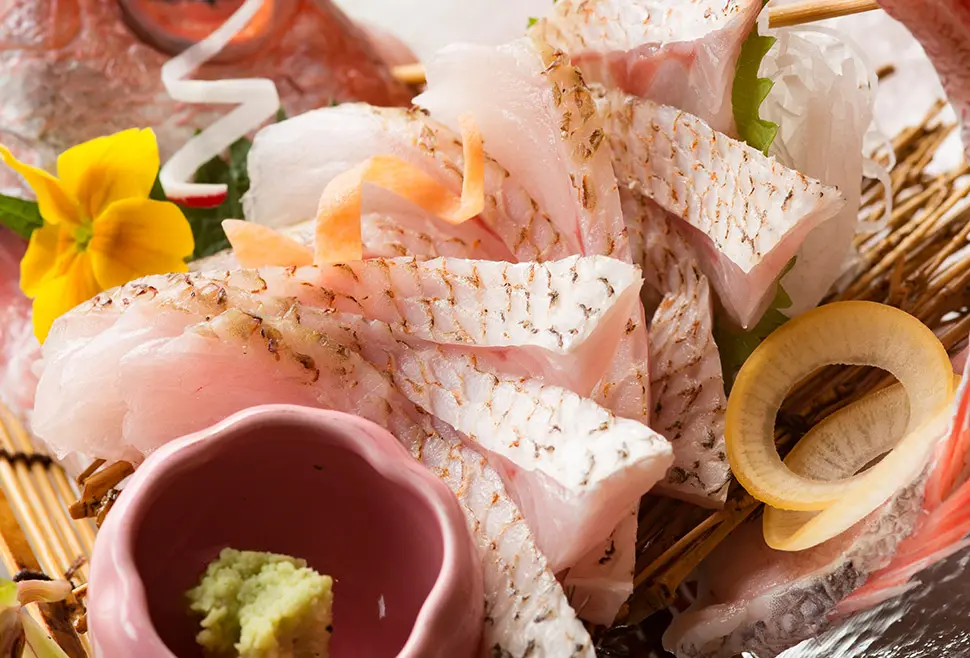 A nodoguro course meal, available from April to October