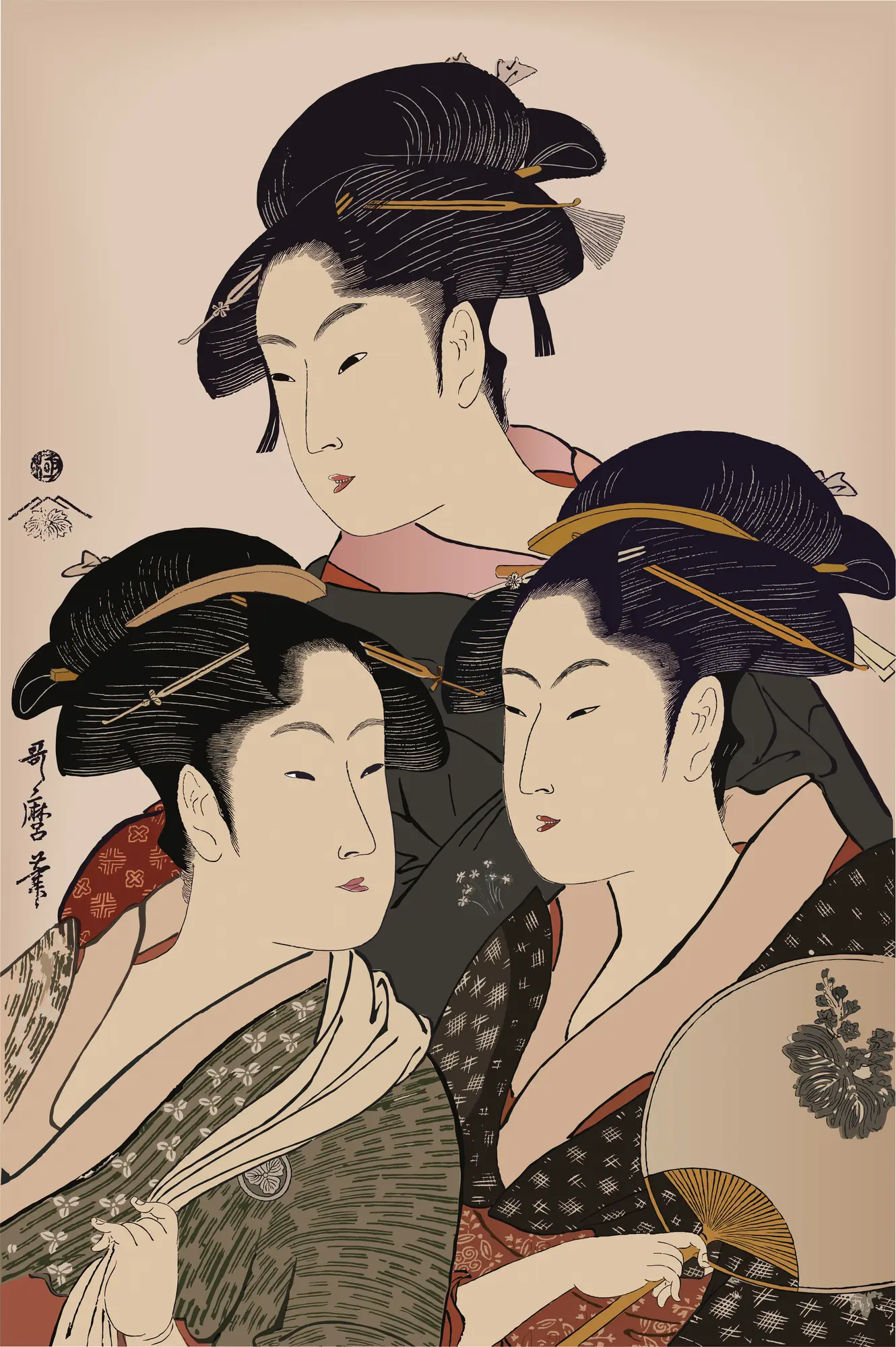 喜多川歌麿　寛政三美人