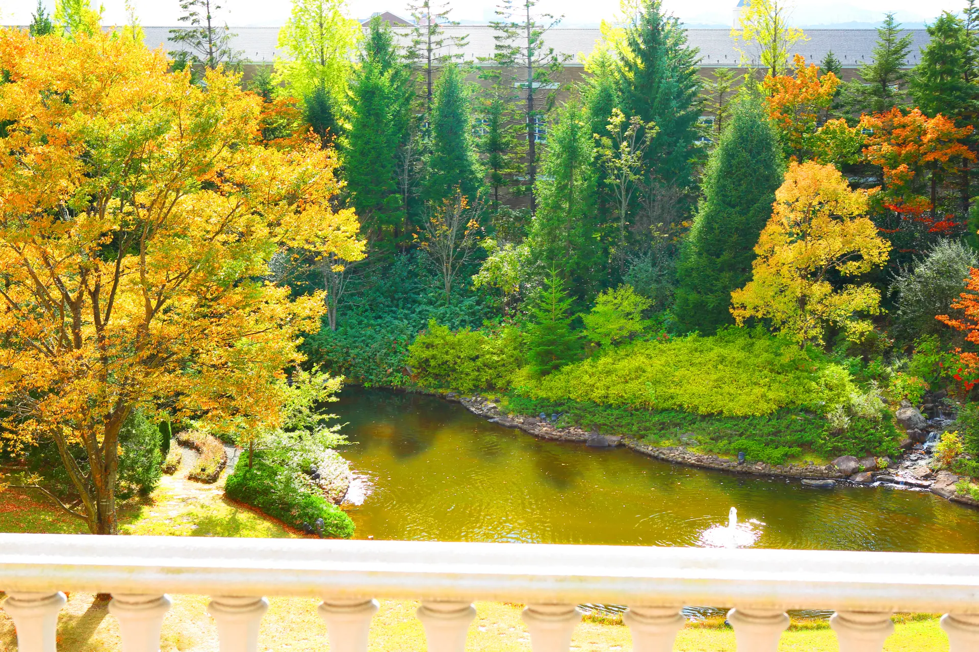 紅葉に染まる初秋のガーデン