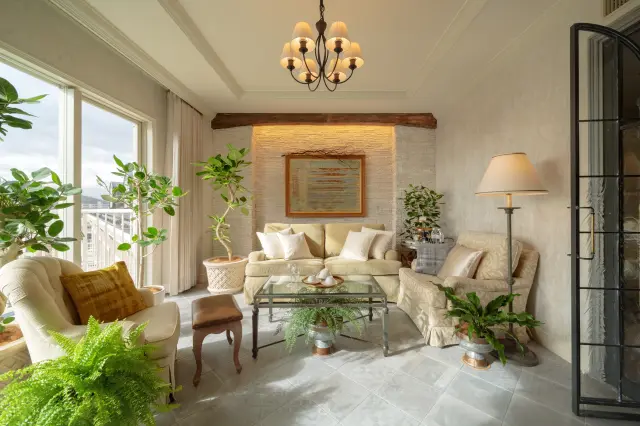 The Sky Terrace Suite also offers beautiful views through its large windows.