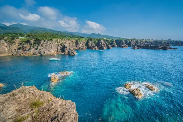 Enjoy fjord-like scenery from a glass-bottom boat or the observation deck