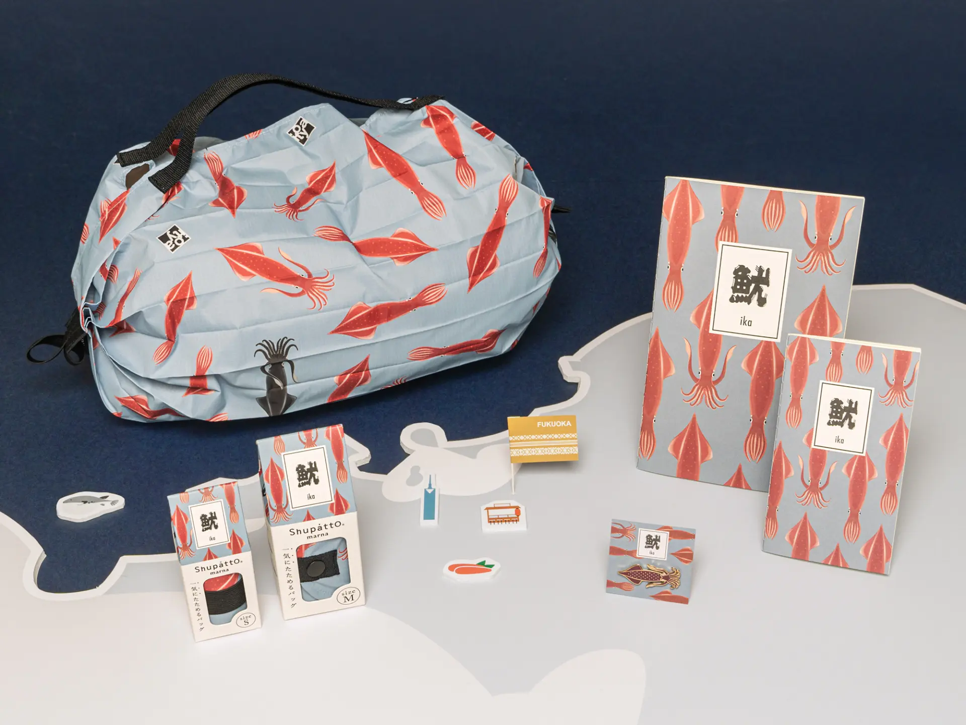 以福岡名物海鮮「魷魚」為設計靈感