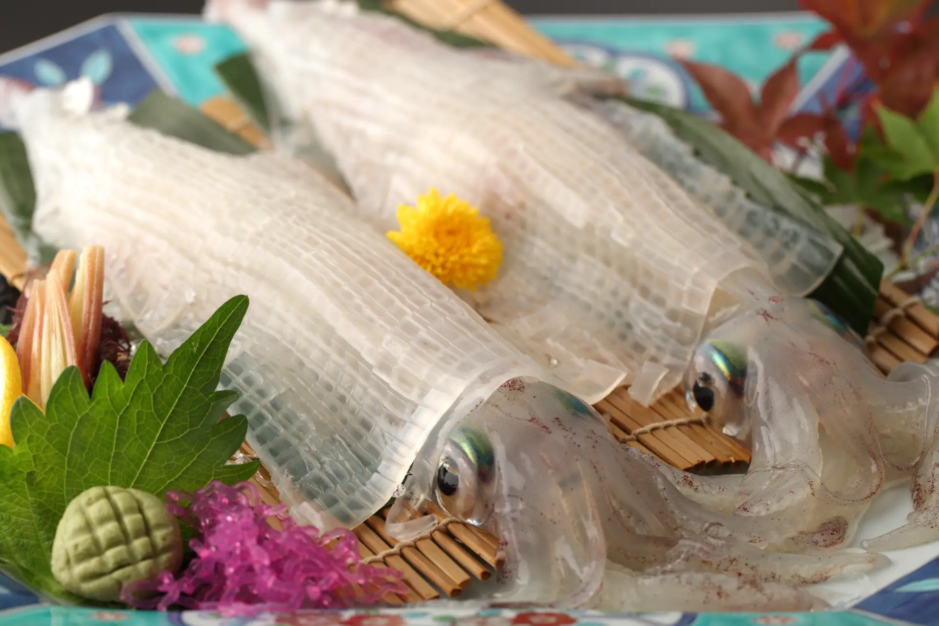 呼子名物「イカの活き造り」は看板メニュー