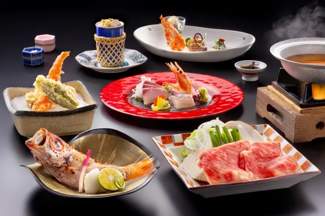 「べにはな」の「のどぐろ・能登牛会席」料理例