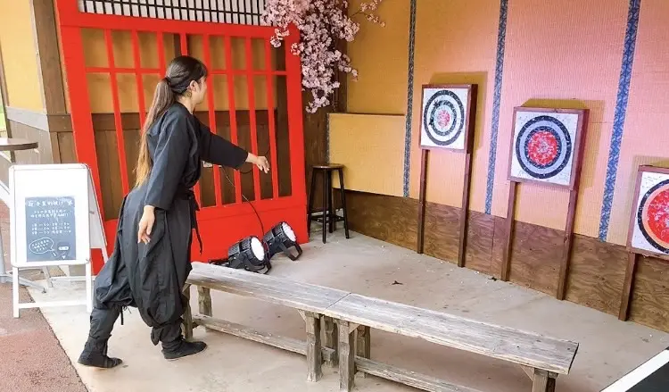 可与朋友或家人在「投掷手里剑」竞争得分