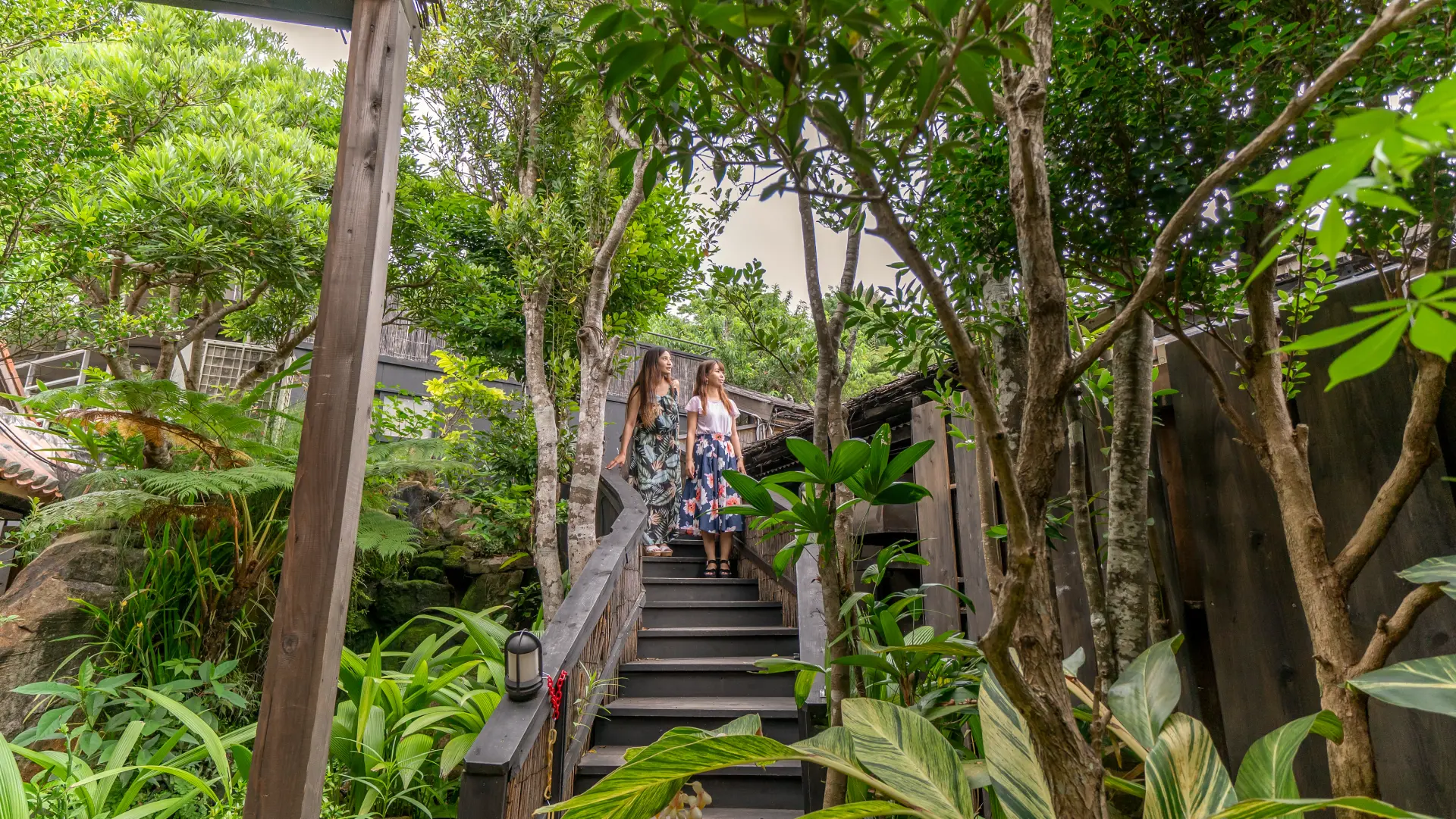 漫步在被浓绿包围的主屋周边