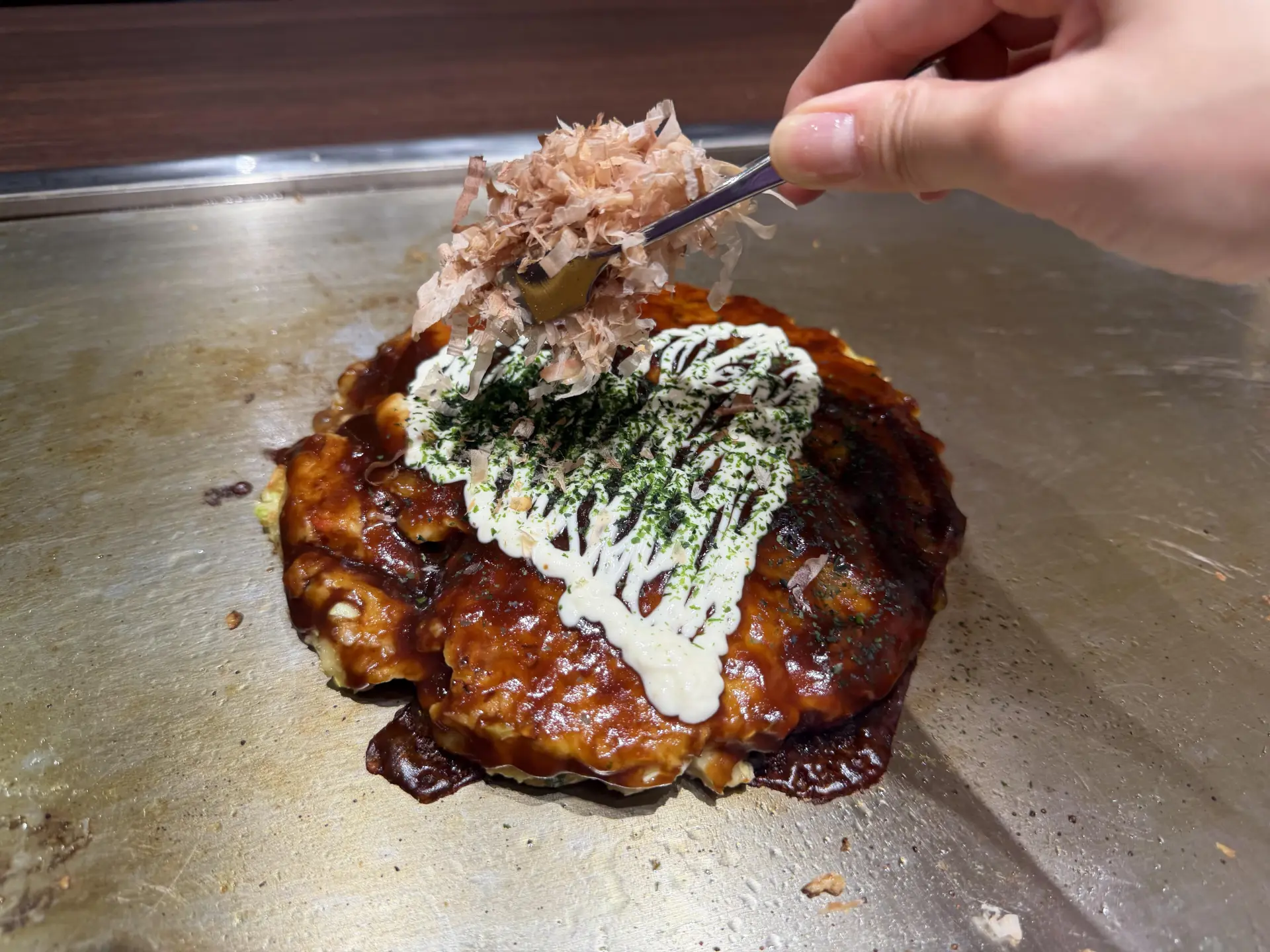 青のり、かつお節をかけて完成