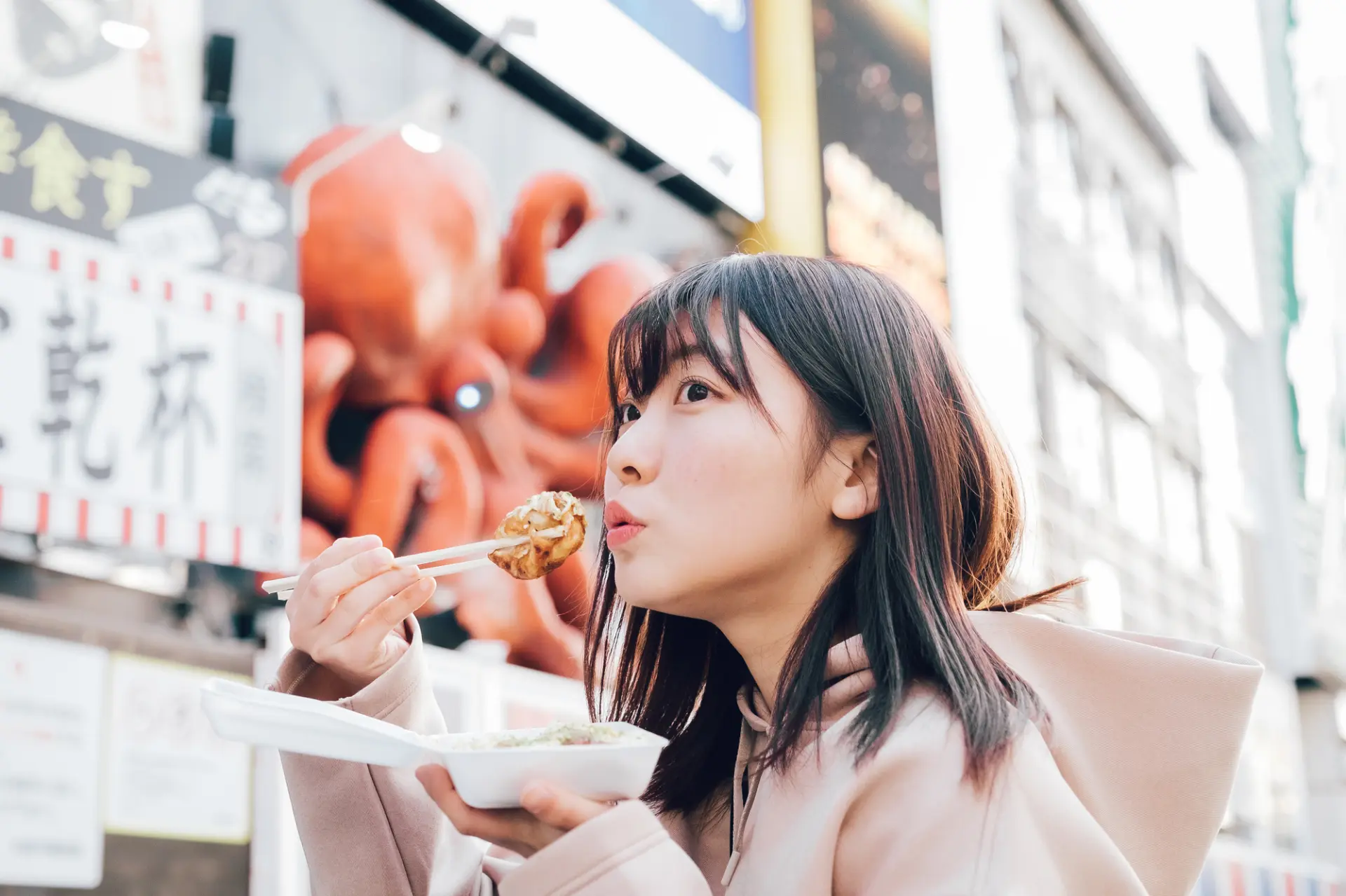 Eat the food you buy at the storefront or in the eat-in space