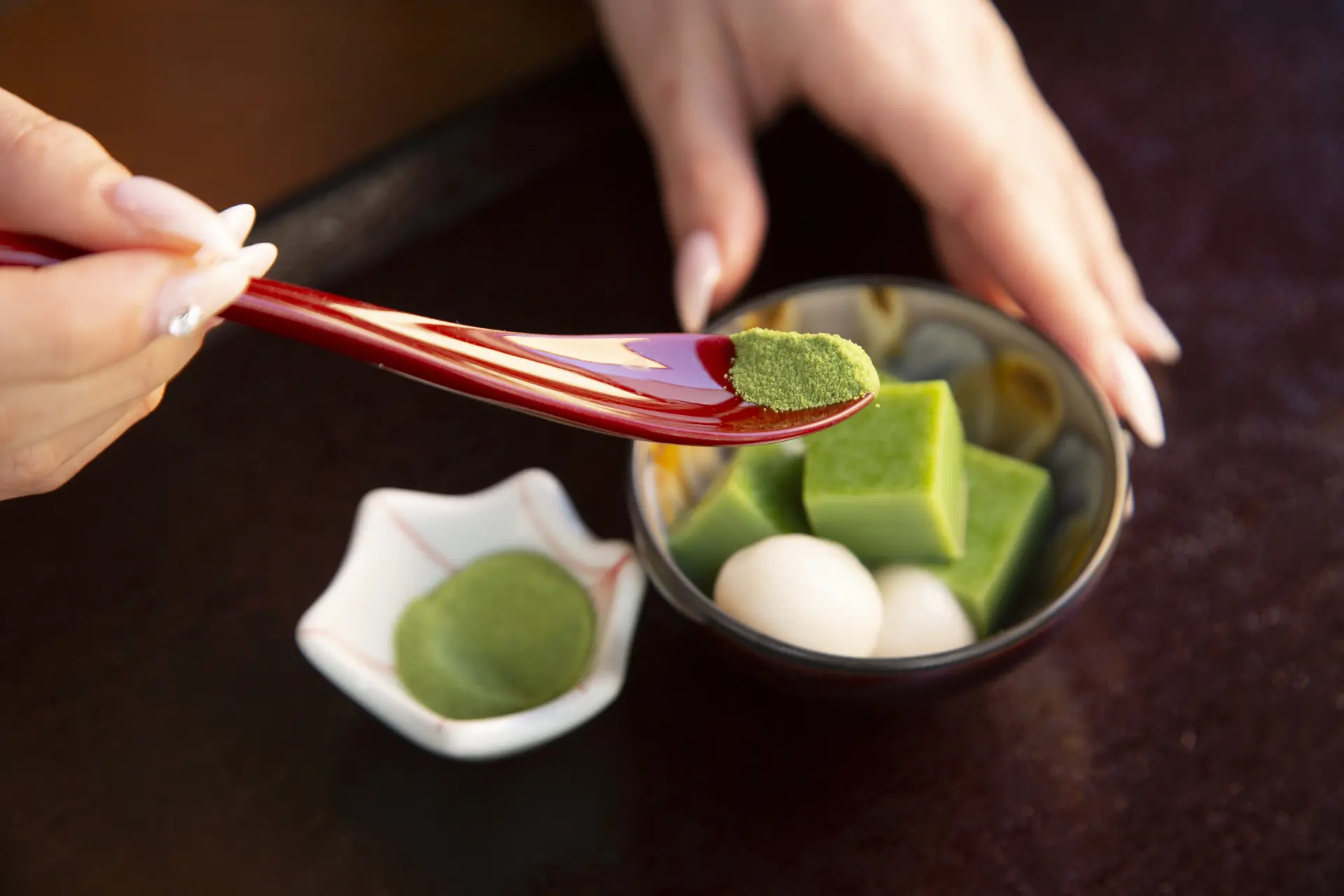 やさしい甘味の抹茶砂糖付き