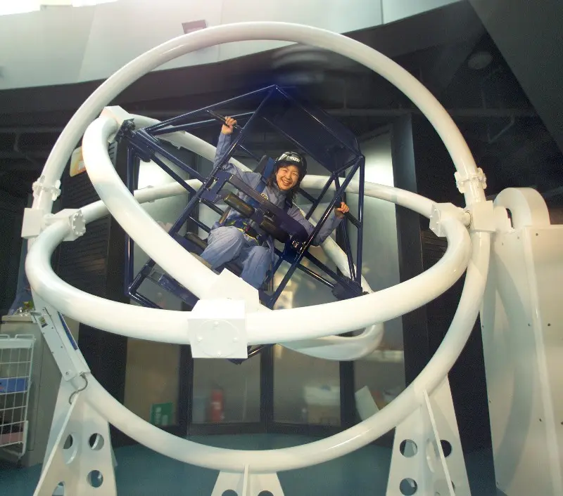 宇宙飛行士の訓練装置「トリプルスピン」の体験もできる