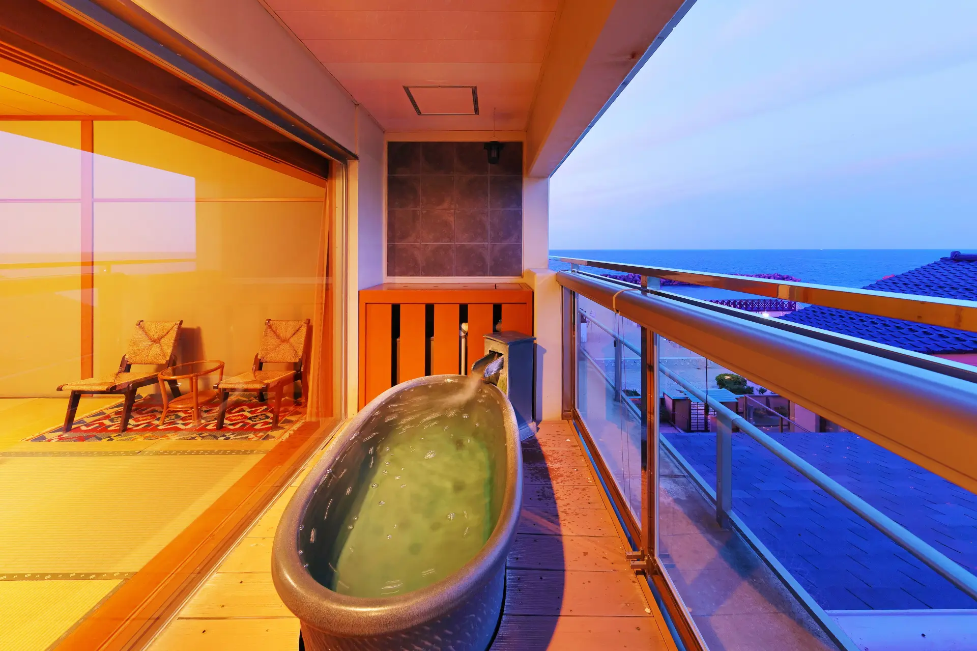 露天風呂付き客室からの眺望も最高