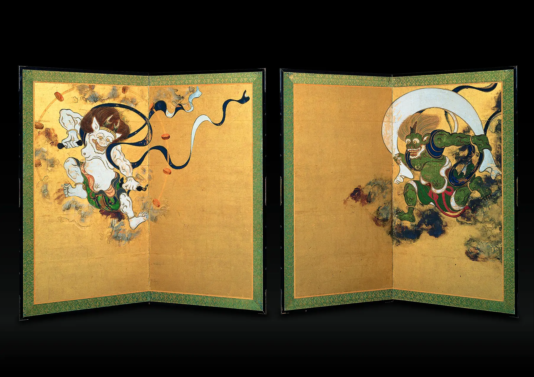 俵屋宗达的名作「风神雷神图屏风」（复制品）