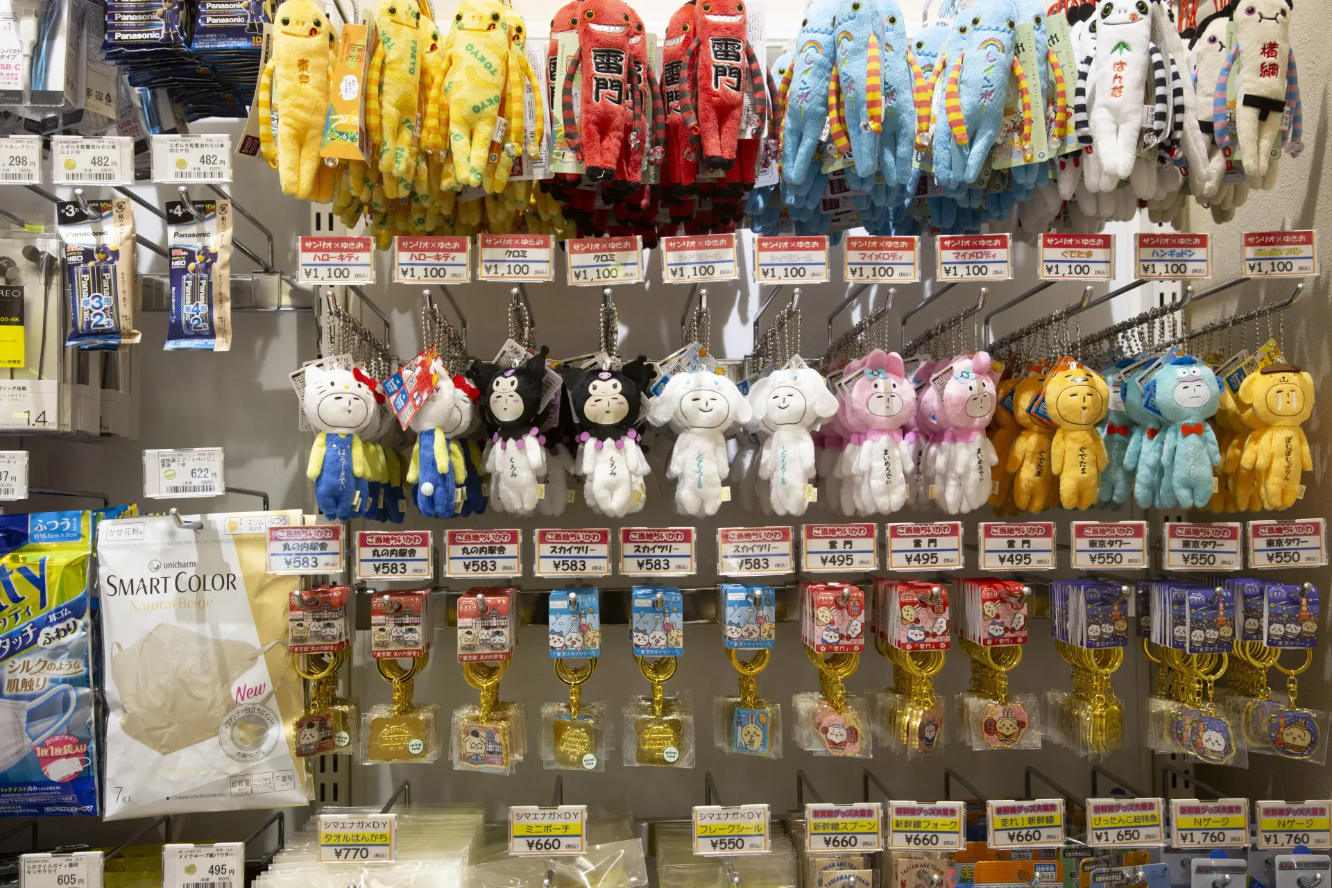 Local souvenirs featuring popular characters and more