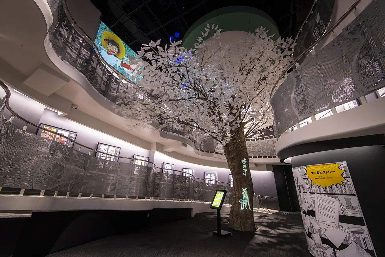 常設展示室では、数々の名作マンガの原画を展示