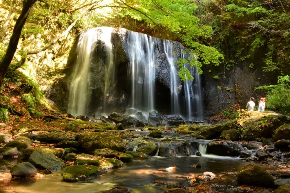原生林に囲まれた清涼な風景は「ふくしま緑の百景」に選定されている