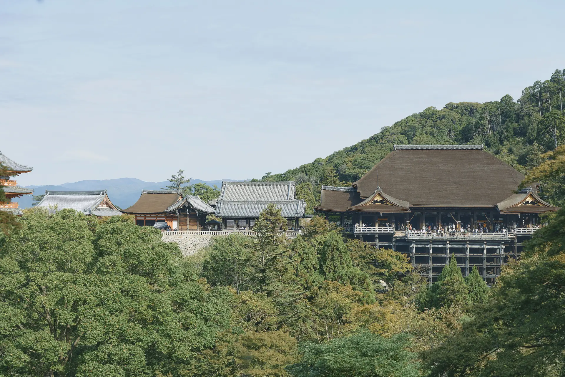 子安堂から見た清水寺全景