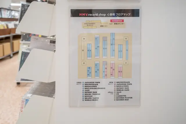 ジャンルが記されたフロアマップ