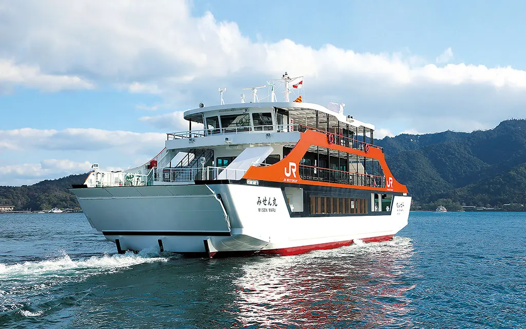 Misen-maru, offering scenic views from its open deck and windows