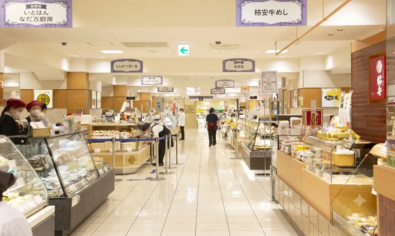 店舖數量與種類都很豐富的食品樓層
