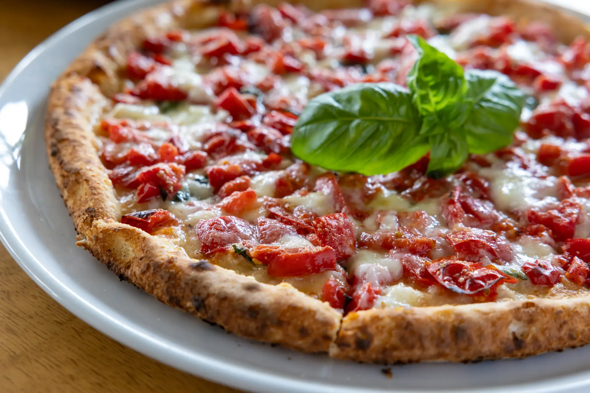 Margherita pizza made with mozzarella produced from 100% buffalo milk imported from Italy