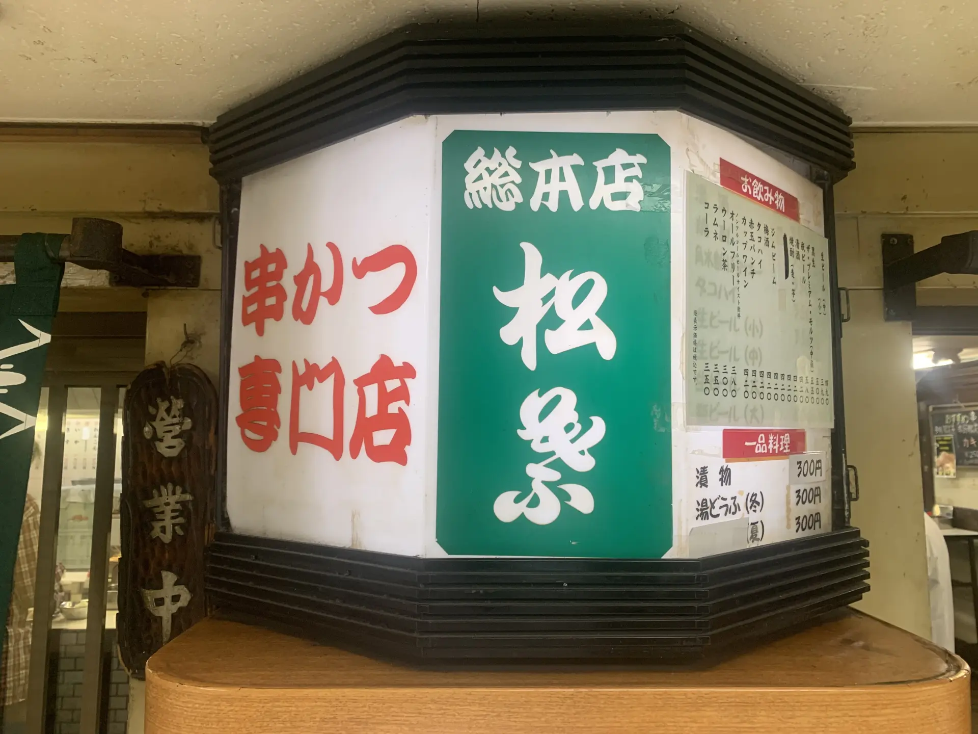 新梅田食道街で親しまれる店舗の看板